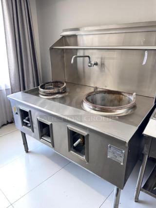 Excellent Condition – 2-Compartment Stainless Steel Wok Range – Natural Gas – Fully Tested & Working!
