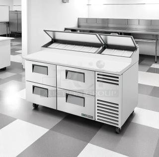 Awesome Condition – True TPP-67D-4 – 4-Drawer Refrigerated Sandwich/Salad Prep Table – 115V – Fully Tested & Working!