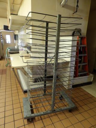 Full Size Tray Rack on casters galvanized, 36 position