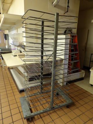 Full Size Tray Rack on casters galvanized, 36 position