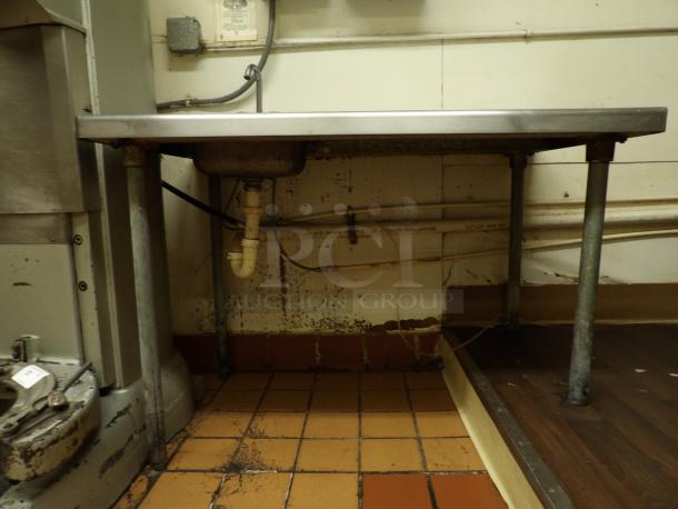 Stainless Steel table with hand sink and faucet. Uneven legs because of step in floor. - Image 2 of 2