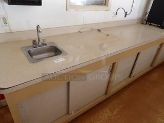 Countertop with Hand Sink, all for one price, 15x15 stainless steel sink
undercounter storage