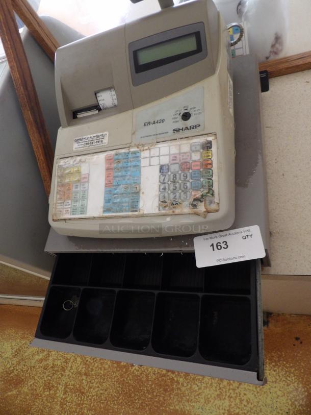 Cash Register, Sharp ER-A20 with keys, comes with 2 drawers - Image 1 of 2