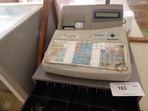 Cash Register, Sharp ER-A20 with keys, comes with 2 drawers - Image 2 of 2