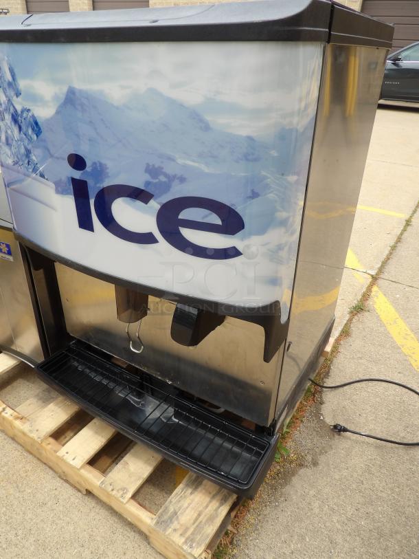 Manitowoc S-250-2705723 Ice Dispenser ,Ice Dispenser with Water Valve, countertop, 30"W x 31-1/8"D x 40-7/8"H, 250 lb. ice storage capacity, Rocking Chute ice dispensing, lever activated, includes: lighted merchandiser with "ice" graphics, leg kit and drain kit, stainless steel exterior, cUL, UL, NSF - Image 2 of 7