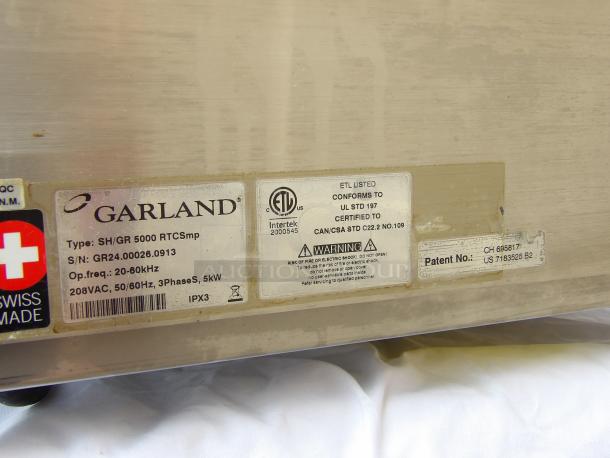 Garland SH/GR 5000 21" Electric Induction Griddle w/ Thermostatic Controls - Stainless Steel Plate, 208-240v/3 phase - Image 5 of 6