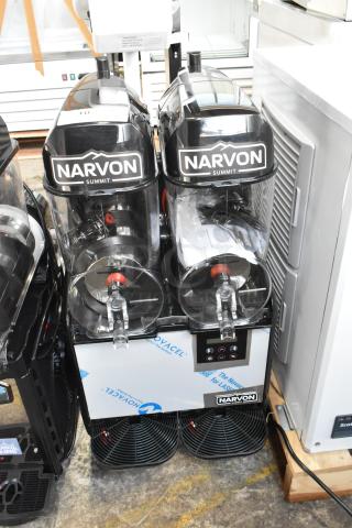 BRAND NEW SCRATCH AND DENT! Narvon NSSM2 Stainless Steel Double 3.2 Gallon Granita / Slushy / Frozen Beverage Machine. 115 Volts, 1 Phase.