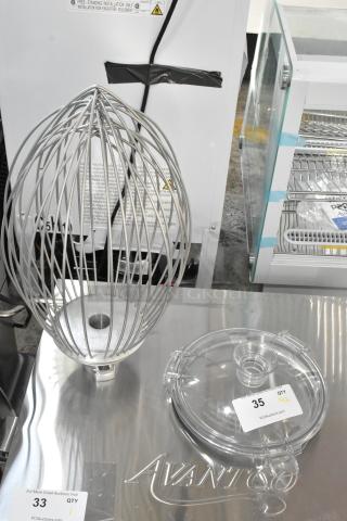 2 BRAND NEW SCRATCH AND DENT! Items Including ITW 60D 60 Quart Whisk Attachment for Hobart Mixer and Robot Coupe Poly Clear Food Processor Bowl Lid. 2 Times Your Bid!