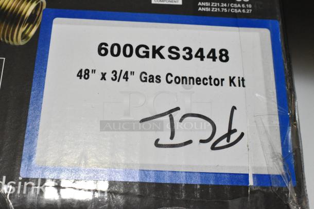 3 BRAND NEW SCRATCH AND DENT! Regency 600GKS3448 48" Stationary Gas Connector Hose Kit with 2 Elbows and Full Port Valve - 3/4". 3 Times Your Bid! - Image 6 of 7