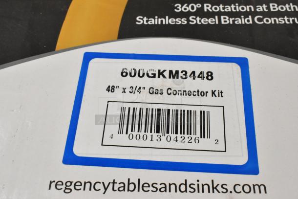 3 BRAND NEW SCRATCH AND DENT! Regency 600GKS3448 48" Stationary Gas Connector Hose Kit with 2 Elbows and Full Port Valve - 3/4". 3 Times Your Bid! - Image 7 of 7