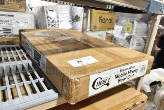 BRAND NEW SCRATCH AND DENT! Choice 17630MXBS 30 Qt. Stainless Steel Mixing Bowl Stand with Locking Casters