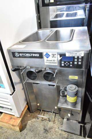 Stoelting Stainless Steel Commercial 2 Flavor w/ Twist Soft Serve Ice Cream Machine w/ Drink Mixer Attachment. - Item #1189915
