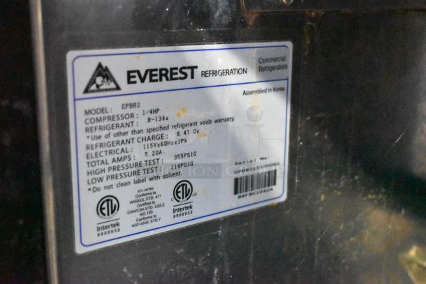 Everest EPBR2 Stainless Steel Commercial Sandwich Salad Prep Table Bain Marie Mega Top on Commercial Casters. 115 Volts, 1 Phase. Tested and Working! - Image 10 of 10