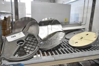 6 Metal Commercial Food Processor Blades Including Slicing and Grating. 6 Times Your Bid!