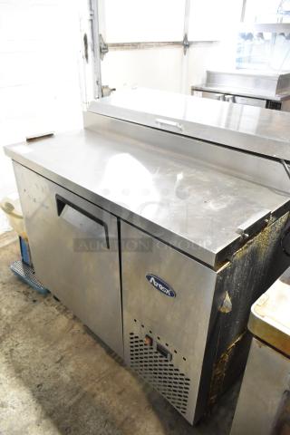 2016 Atosa MPF8201 Stainless Steel Commercial Pizza Prep Table on Commercial Casters. 115 Volts, 1 Phase. - Item #1189937