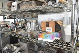 ALL ONE MONEY! Tier Lot of Various Items Including Meat Slicer Piece, Pill Holders, Food Processor Top, Sternos. - Item #1189950
