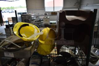 ALL ONE MONEY! Tier Lot of Various Items Including Manitowoc Automatic Cleaning System for Ice Head, Hard Hats, Booster Seats. - Item #1189962