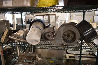 ALL ONE MONEY! Tier Lot of Various Items Including Blower Motors, Water Filter Cartridge.