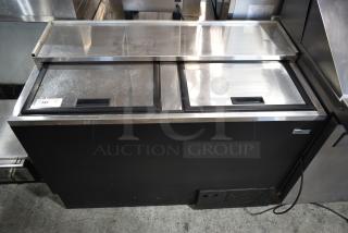 2019 Asber AGF 50 Stainless Steel Commercial Back Bar Bottle Cooler w/ 2 Sliding Lids. 115 Volts, 1 Phase.