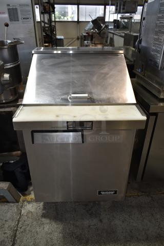 Bison BST-27-12 Stainless Steel Commercial Sandwich Salad Prep Table Bain Marie Mega Top on Commercial Casters. 115 Volts, 1 Phase.