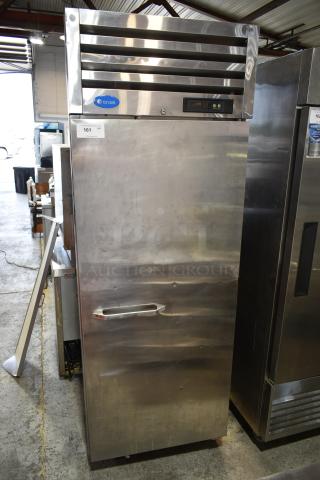 Randell R1F-29-1 Stainless Steel Commercial Single Door Reach In Freezer on Commercial Casters. 115 Volts, 1 Phase.