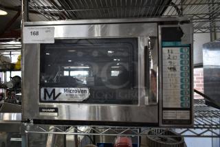2016 Sharp R-22GT-F Stainless Steel Commercial Countertop Microwave Oven. 120 Volts, 1 Phase.