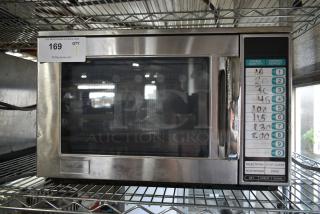 Sharp R-22GT-F Stainless Steel Commercial Countertop Microwave Oven. 120 Volts, 1 Phase.