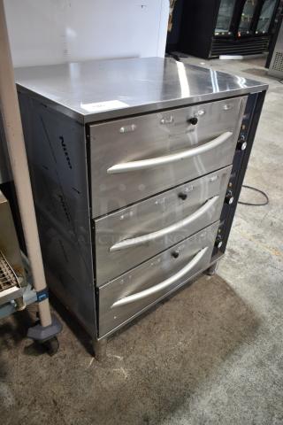 2021 ServIt 423WDSFS3 Stainless Steel Commercial 3 Drawer Food Warmer. 120 Volts, 1 Phase.