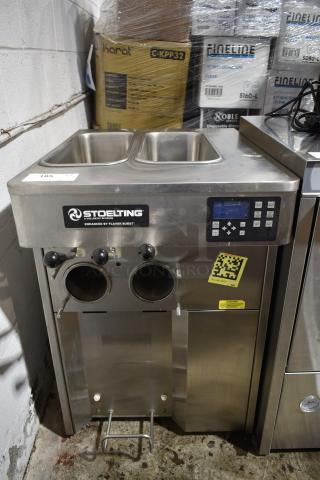 Stoelting F131-38I2 Stainless Steel Commercial Countertop 2 Flavor w/ Twist Soft Serve Ice Cream Machine. 208-240 Volts, 1 Phase. - Item #1190338