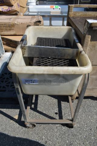 ALL ONE MONEY! Lot of Poly Bin on Metal Stand w/ Contents