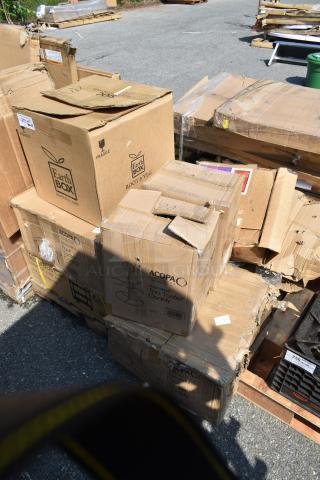 10 BRAND NEW SCRATCH AND DENT! Items Including 2 553FLCADDY4 Acopa Four Glass Black Metal Flight Carrier - 12/Case, 109CARTBUSBK Choice Black Utility / Bussing Cart with Three Shelves - 32" x 16", 553FLCADDY4 Acopa Four Glass Black Metal Flight Carrier - 12/Case, FBT2068A01. 10 Times Your Bid!