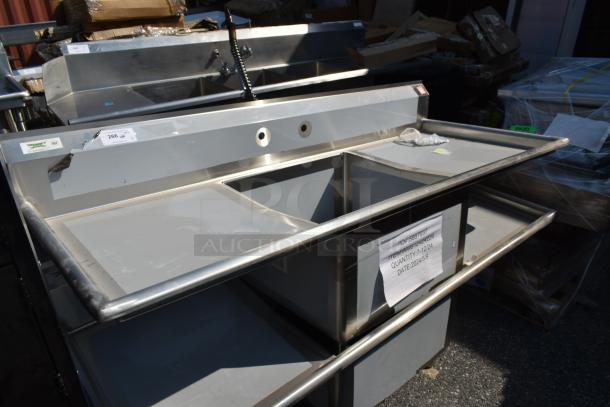 BRAND NEW SCRATCH AND DENT! Regency 600S12424224 Stainless Steel Single Bay Sink w/ Dual Drain Boards. No Legs. - Image 2 of 8