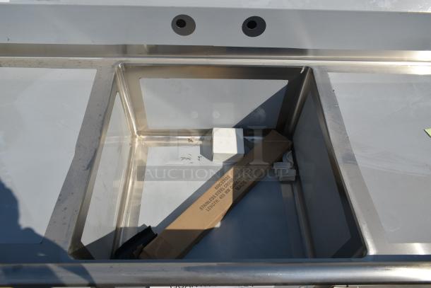 BRAND NEW SCRATCH AND DENT! Regency 600S12424224 Stainless Steel Single Bay Sink w/ Dual Drain Boards. No Legs. - Image 6 of 8
