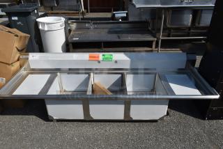 BRAND NEW SCRATCH AND DENT! Steelton 522CS31620LR Stainless Steel 3 Bay Sink w/ Dual Drain Boards. - Item #1190459