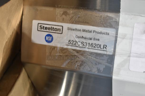 BRAND NEW SCRATCH AND DENT! Steelton 522CS31620LR Stainless Steel 3 Bay Sink w/ Dual Drain Boards. - Image 8 of 8