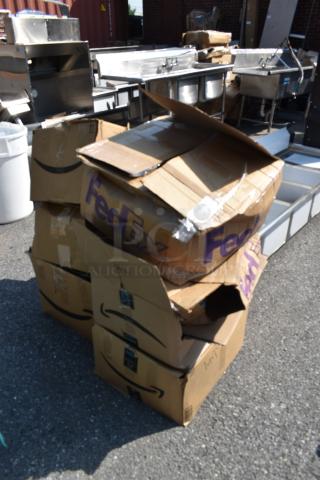 6 BRAND NEW SCRATCH AND DENT! Items Including Better Blue Tarp, Xpose Safety 10' x 10' Brown Weather-Resistant 5 Mil Multipurpose Polyethylene Tarp BRT-1010-X. 6 Times Your Bid!