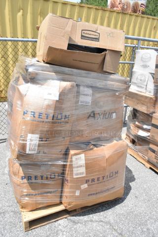 15 BRAND NEW SCRATCH AND DENT! Items Including Dominoes Boneless Chicken, 0536 Poly Coated Kraft, 164CUSHMTLBK Lancaster Table & Seating 2 1/2