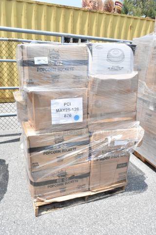 30 BRAND NEW SCRATCH AND DENT! Items Including DOUBLE ZIPPER GALLON BAGS, Choice 1/5 Large Size Black "Thank You" Script Heavy-Duty Plastic T-Shirt Bag - 400/Case, Choice Black Heavy Weight Polystyrene Plastic Knife - 1,000/Case, Choice 42 oz. Black 7" Round Microwavable Heavy Weight Bowl with Lid - 150/Case, Choice 9" x 9" x 3" Microwaveable 3-Compartment Black / Clear Plastic Hinged Container - 100/Case, Visions 18" Clear PET Plastic Round Catering Tray High Dome Lid - 25/Case, Placon 13 oz. Tamper-Evident Tamper Resistant Recycled PET 3-Compartment Clear Takeout Container - 50/Pack, Choice 12-22 oz. Translucent Cold Cup Flat Lid with Straw Slot - 1,000/Case, Choice 12 oz. Double Poly-Coated Paper Soup / Hot Food Cup with Black Vented Paper Lid - 250/Case, Creative Converting 701000 Stay Put Black 29" x 72" Rectangular Plastic Tablecloth with Elastic - 12/Case, PERFECT STIX, Ecopax 6" x 6" 1-Compartment Microwaveable White Mineral-Filled Plastic Hinged Take-Out Container - 250/Case, Medorra Multi-fold Towel Kraft, Choice 38 oz. White 8 3/4" x 6 1/4" x 2 7/16" Rectangular Microwavable Heavy Weight Container with Lid - 150/Case. 30 Times Your Bid!