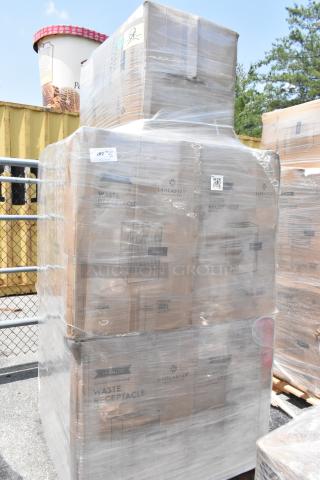 9 BRAND NEW SCRATCH AND DENT! Boxes of 475DW40SQPBK Lancaster Table & Seating 40 Gallon Black Perforated Powder-Coated Metal Square Decorative Waste Receptacle. 9 Times Your Bid!