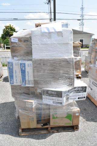 40 BRAND NEW SCRATCH AND DENT! Items Including Choice Heavy Weight Cutlery Packs, Popcorn Buckets, Choice Containers, Noble Gloves, 2 OneUp 1 Ply Interfold Dispenser Napkins. 40 Times Your Bid!