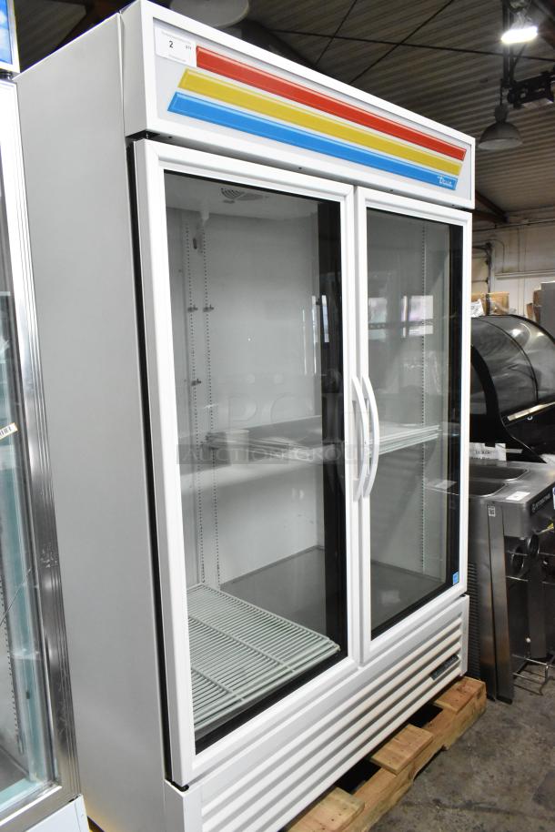 BRAND NEW SCRATCH AND DENT! 2024 True GDM-49-HC Metal Commercial 2 Door Reach In Cooler Merchandiser w/ Poly Coated Racks. 115 Volts, 1 Phase. Tested and Working! - Image 1 of 6