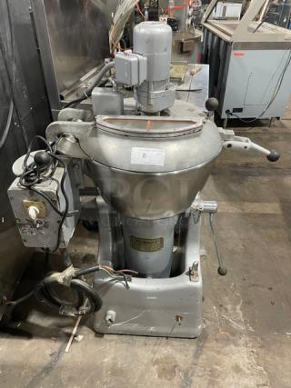 Hobart Commercial Heavy Duty Electric Powered Vertical Chopper/Cutter/Mincer/Mixer! With Stainless Steel Tilting Bowl! With Cover! Model: VCM-40E SN: U1841! 220V 3 Phase! - Item #1190496