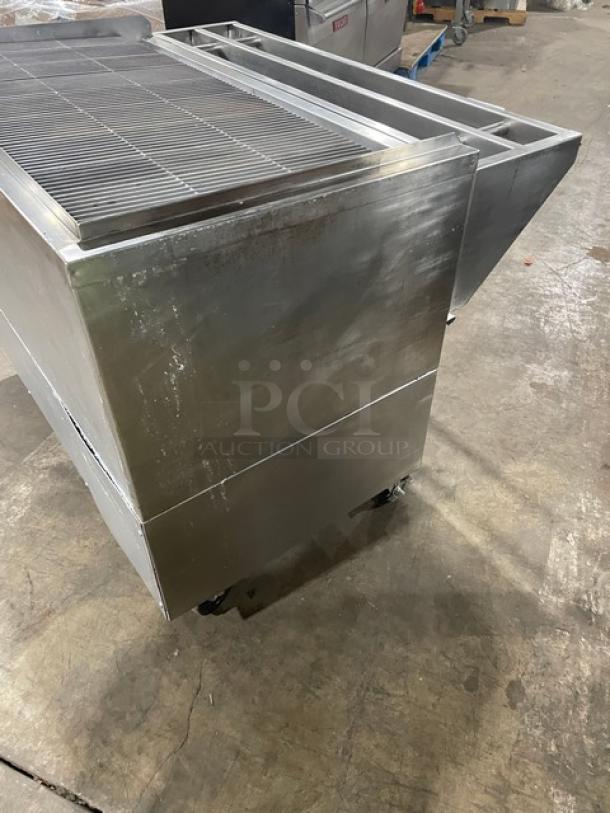Jade Range Commercial Stainless Steel Natural Gas/Charcoal Powered Chitwood Smoker/Char Broiler Grill! With Pan Slide! With Enclosed Storage Cabinet Base! On Casters! WORKING WHEN REMOVED! - Image 4 of 10
