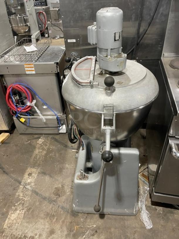 Hobart Commercial Heavy Duty Electric Powered Vertical Chopper/Cutter/Mincer/Mixer! With Stainless Steel Tilting Bowl! With Cover! Model: VCM-40E SN: U1841! 220V 3 Phase! - Image 2 of 10
