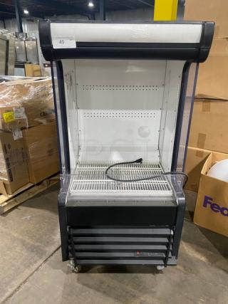 True Commercial Black Vertical Air-Curtain Refrigerated Open Grab-N-Go Merchandiser Display Case! Model: TAC-14GS SN:5175185! 115V 1 Phase! On Legs!