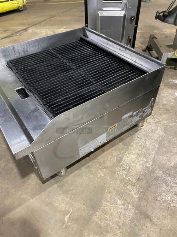 Globe Commercial Stainless Steel Natural Gas Powered Countertop Char Broiler! On Legs! - Image 2 of 7