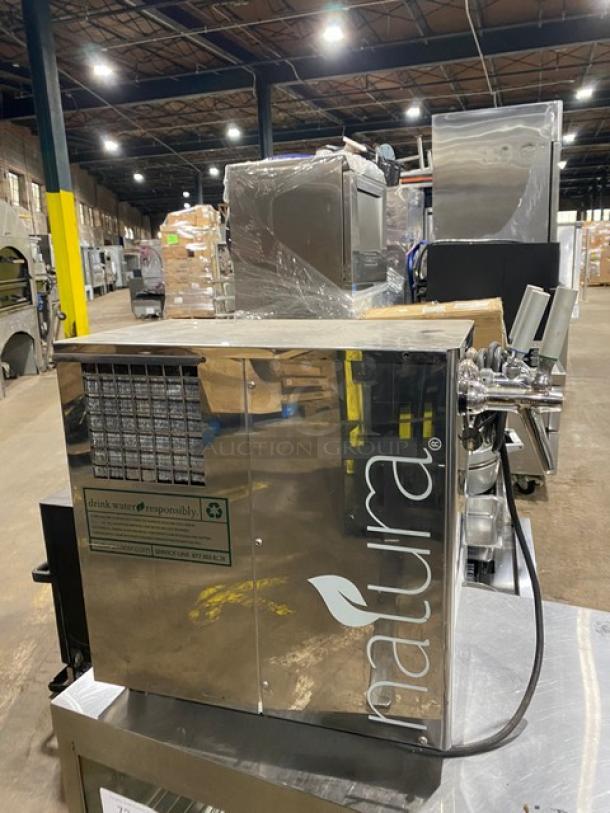 Natura Commercial Stainless Steel Electric Powered Countertop Refrigerated Water Dispenser! With 3 Tap Style Dispensing Faucets! Model: NWSB3 REF SN: 1433001014! 115V! On Legs! - Image 2 of 7