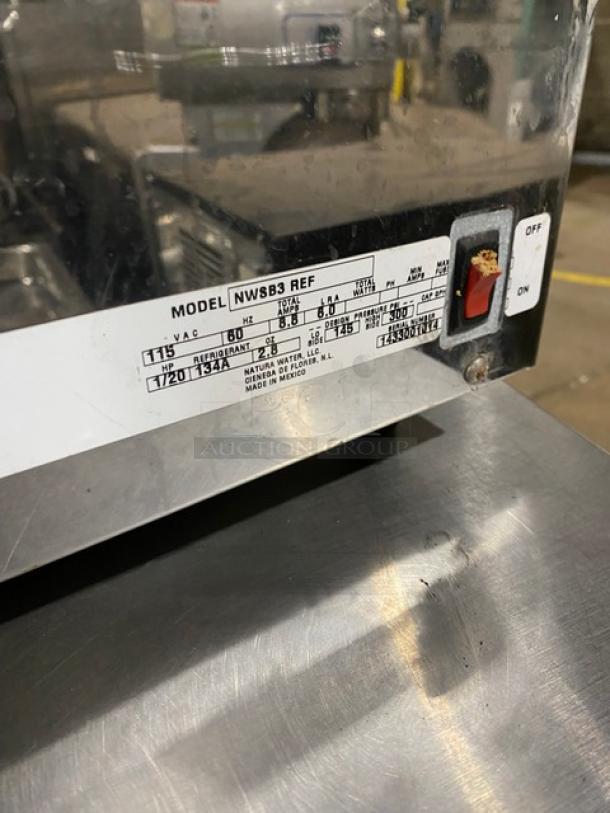 Natura Commercial Stainless Steel Electric Powered Countertop Refrigerated Water Dispenser! With 3 Tap Style Dispensing Faucets! Model: NWSB3 REF SN: 1433001014! 115V! On Legs! - Image 6 of 7