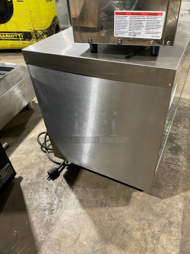 Nemco Commercial Stainless Steel Electric Powered Countertop 2-Tier Heated Merchandiser Display Show Case! With Wire Racks! With Rear Double Sliding Access Doors! On Legs! - Image 4 of 7