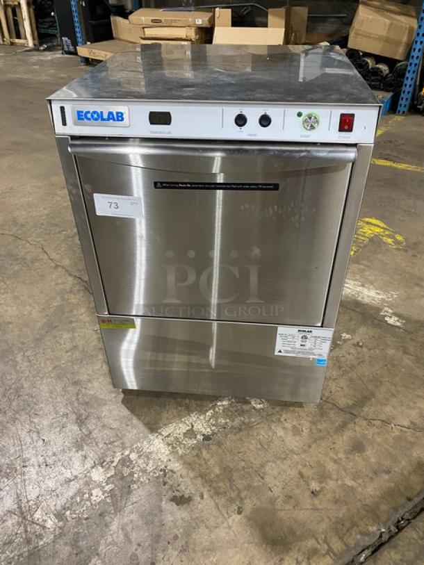 Ecolab Commercial Stainless Steel Undercounter Low Temperature Dishwasher! Energy Star Certified! With Full-Size Peg Rack! Model: U-LT-1 SN: W160961802! 120V 1 Phase! - Image 1 of 9